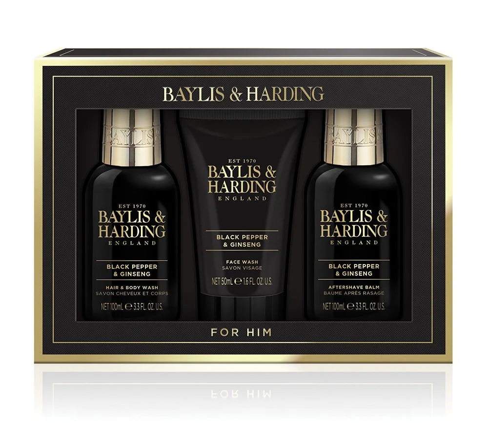Baylis & Harding Černý pepř a Zázvor pánská sada péče o tělo 3 ks