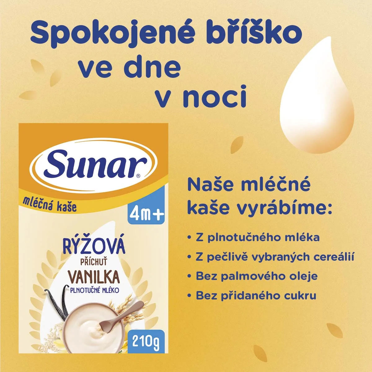 Sunar Mléčná rýžová kaše vanilková 210 g