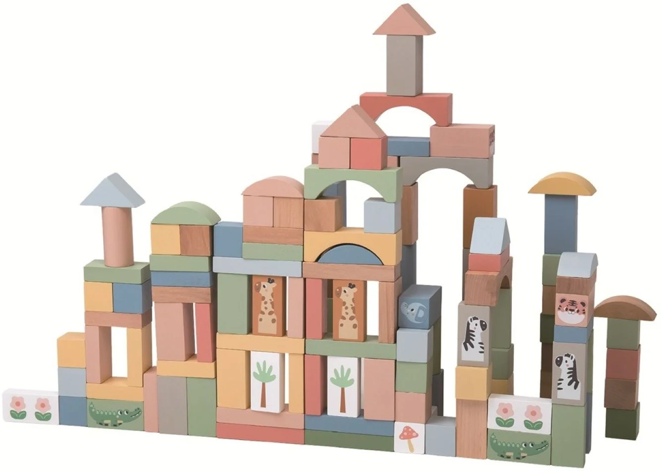2Kids Toys Safari kostky se zvířátky 120 ks