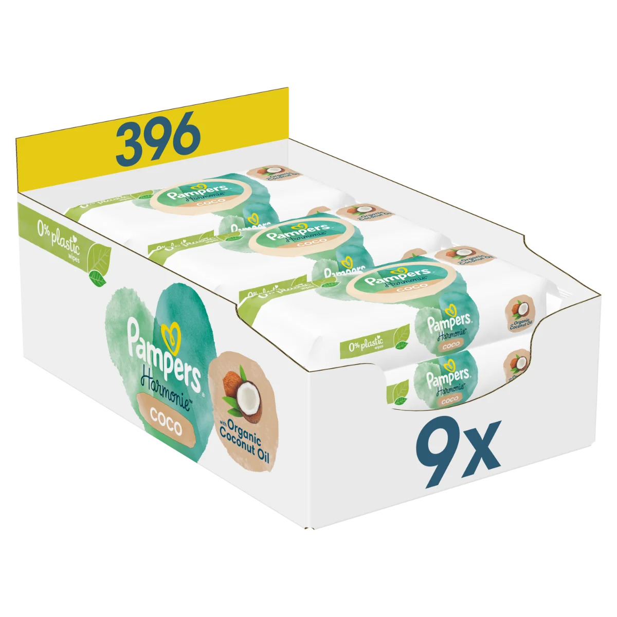 Pampers Harmonie Coco vlhčené ubrousky 9x44 ks