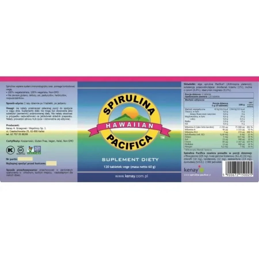 Kenay Spirulina pacifica 120 tablet