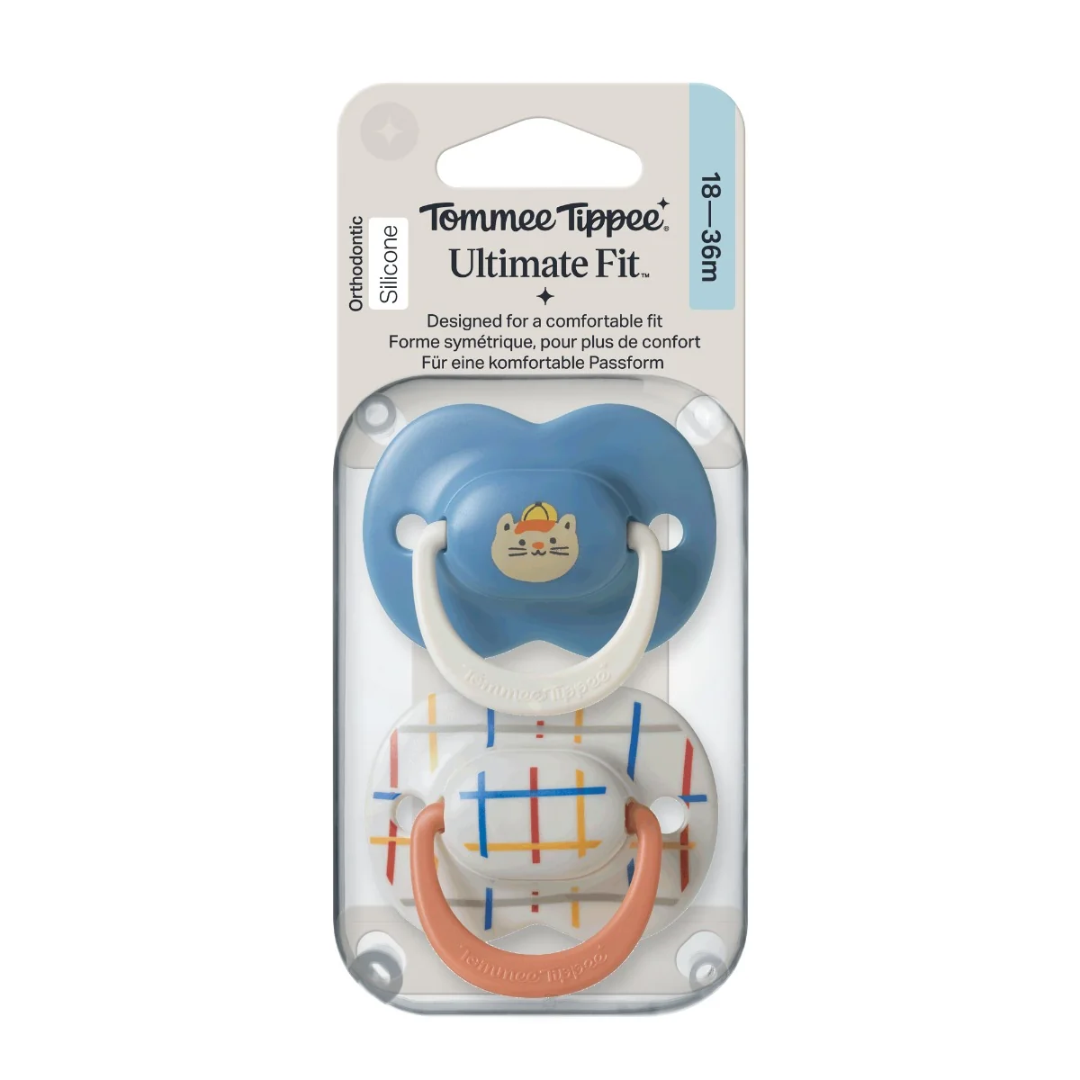 Tommee Tippee Ultimate Fit silikonový dudlík 18-36m, Girl 2 ks modrá