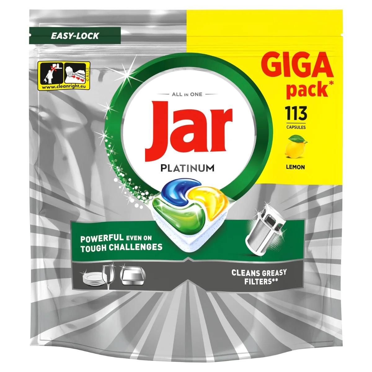 Jar Platinum Lemon kapsle do myčky 113 ks
