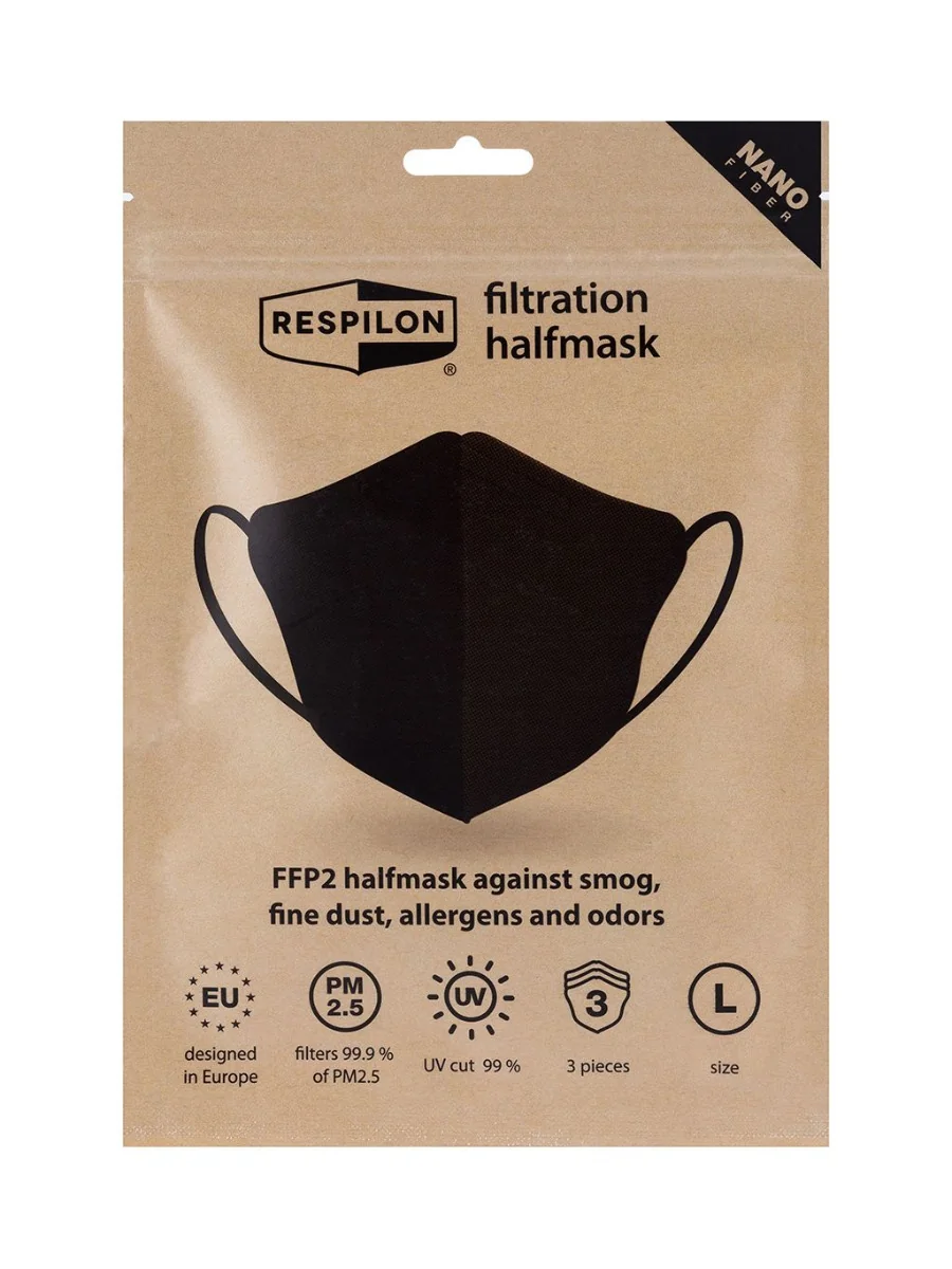 Respilon RespiPro Carbon nanovlákenný respirátor FFP2 vel. L 3 ks