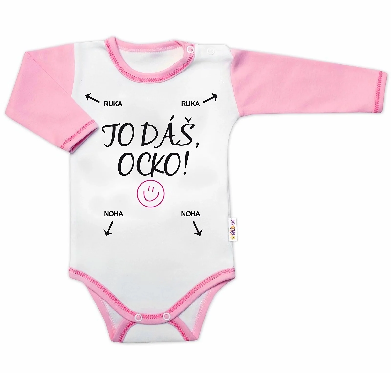 Baby Nellys Body dlouhý rukáv s vtipným textem  TO DÁŠ OCKO vel.  68, holka
