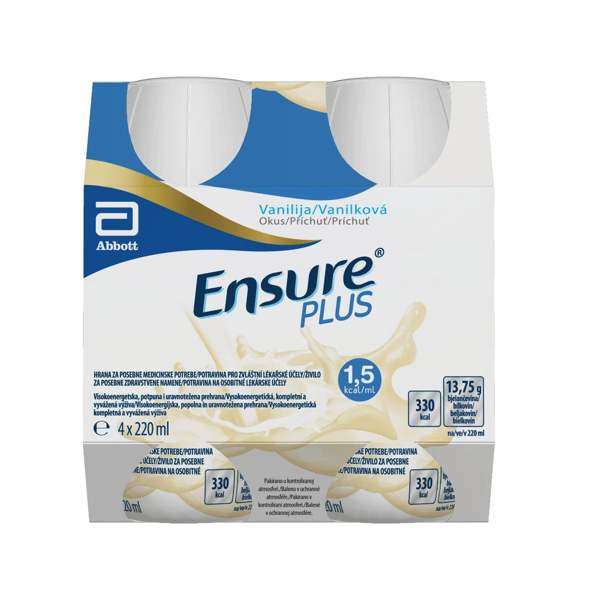 Ensure Plus příchuť vanilka 4x220 ml