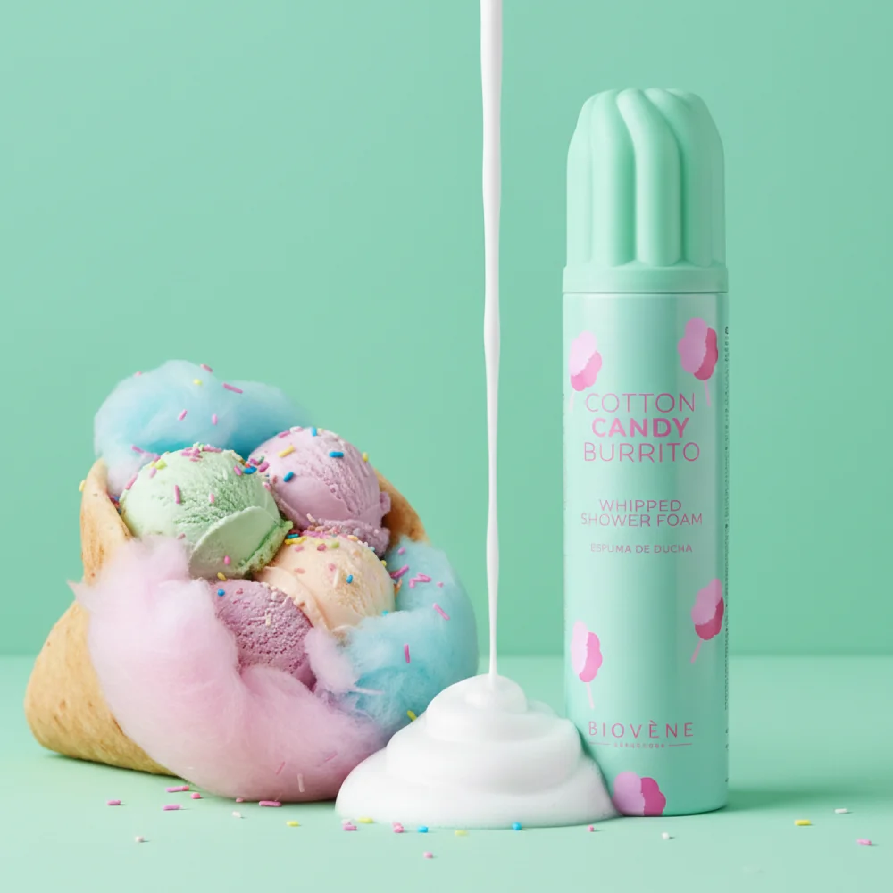 BIOVÉNE Šlehačková sprchová pěna Cotton Candy Burrito 250 ml