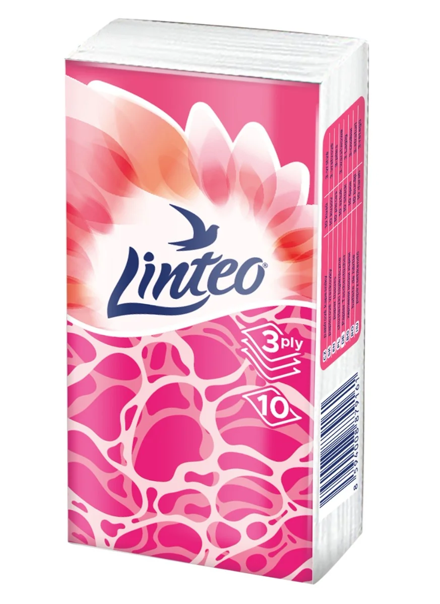 Linteo Papírové kapesníky 3-vrstvé 10x10 ks