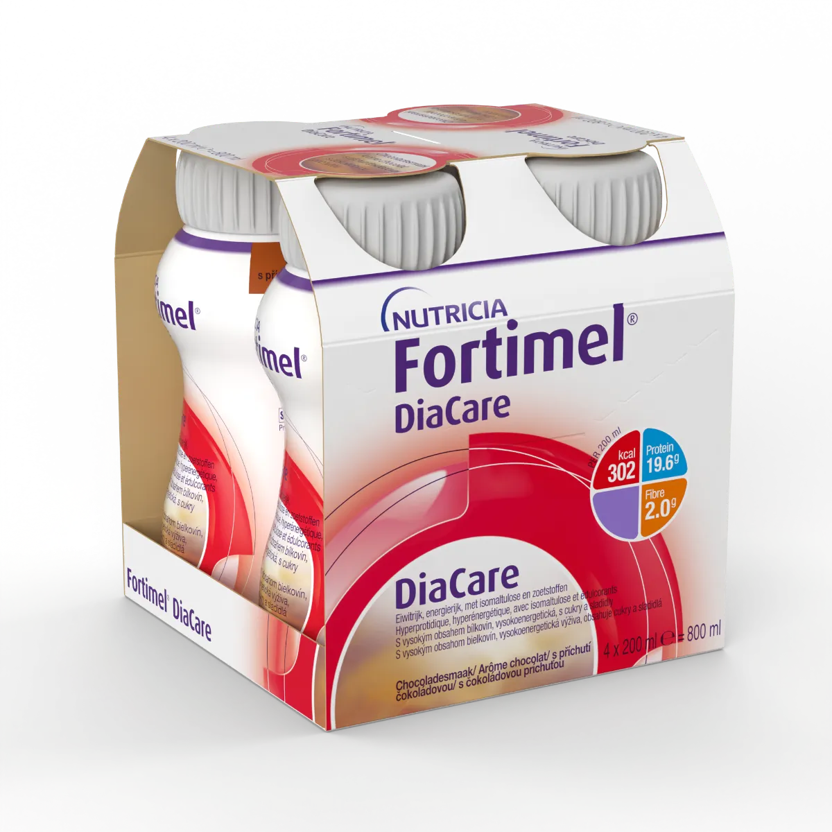 Fortimel DiaCare s příchutí čokoládovou 4x200 ml