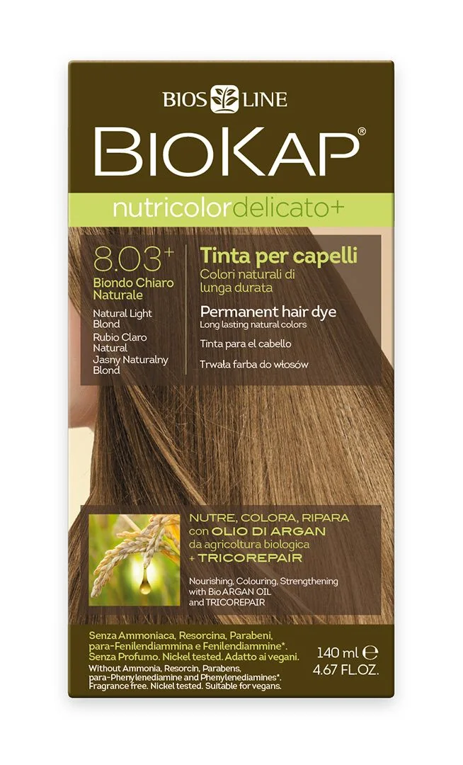 BIOKAP Nutricolor Delicato+ 8.03 Blond přírodní světlá barva na vlasy 140 ml