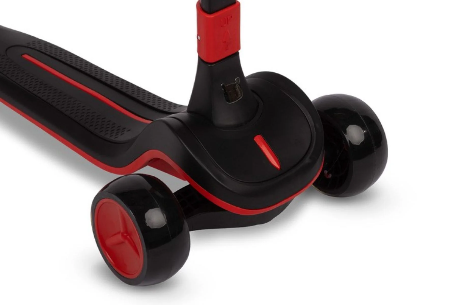 Toyz Dětská tříkolová koloběžka s LED kolečky Satura, černá, červená