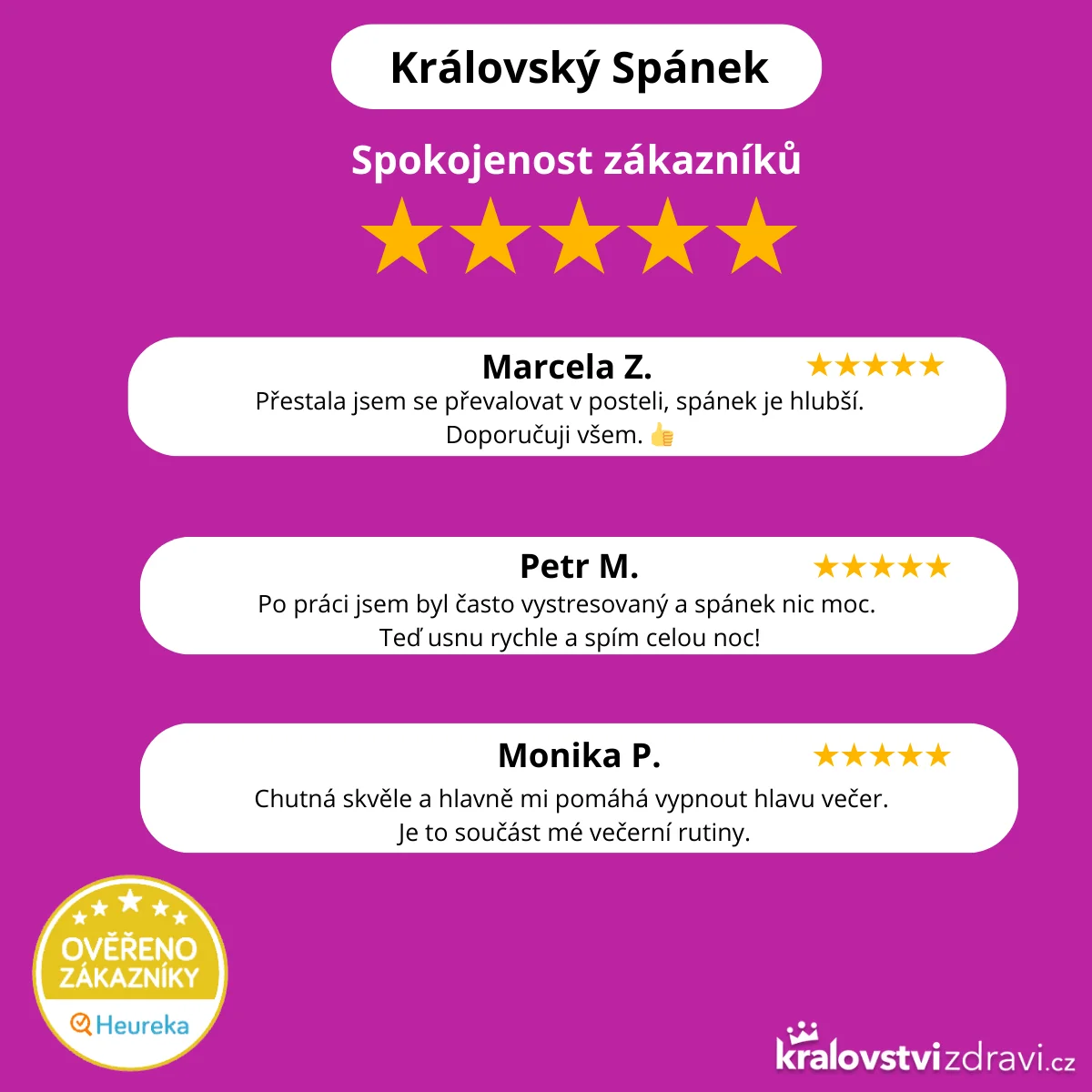 Království zdraví 2+1 Královský želé pro podporu hlubokého spánku, 3x60 gumových bonbónů