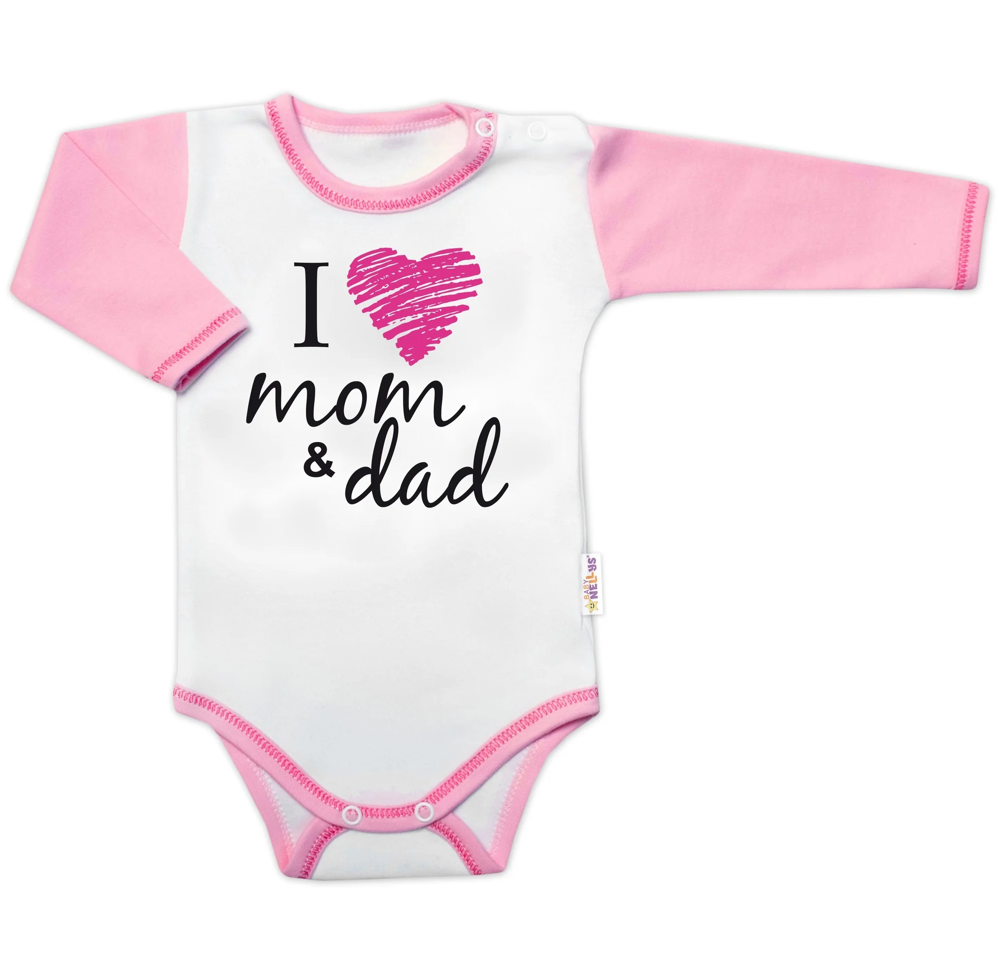 Baby Nellys Body dlouhý rukáv I love mom & dad, holka vel. 62