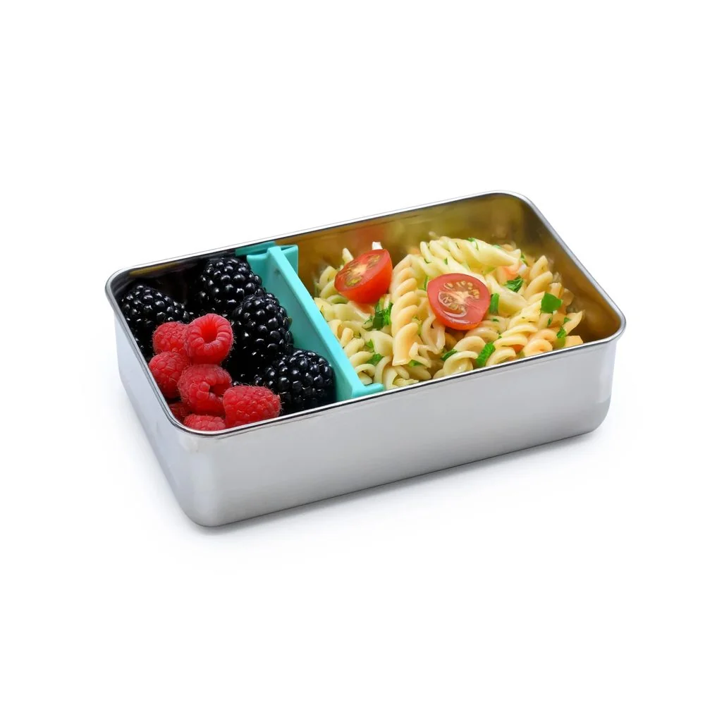 Melii Nerezový Bento box 740 ml se silikonovým víkem - modrý 