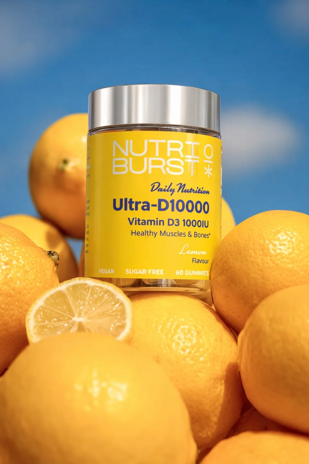 Nutriburst Ultra D 1000 gummies s vitamíny D3 a K2 60 ks citron
