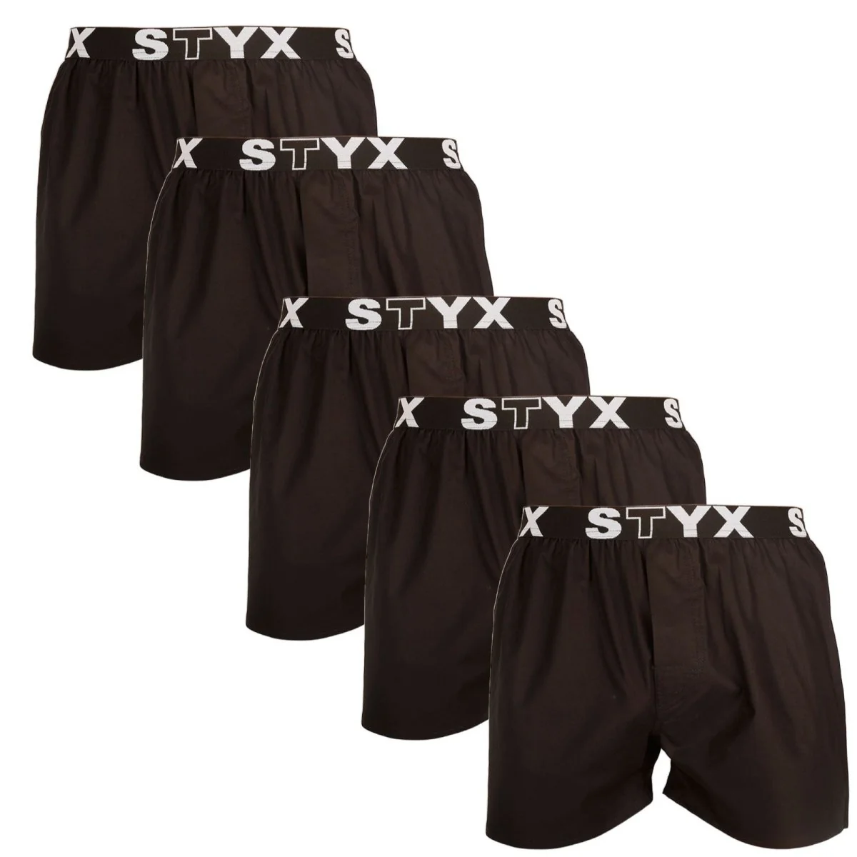 Styx 5PACK pánské trenky sportovní guma černé (5B960) M