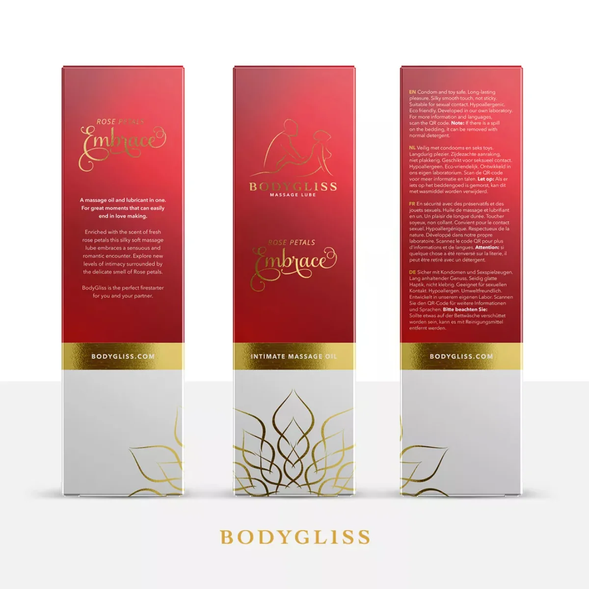 BODYGLISS Silikonový masážní olej Rose Petals (150 ml)