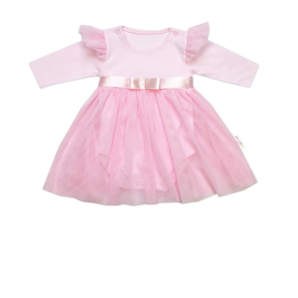 Baby Nellys Luxusní 4D slavnostní sada oblečení pro miminko Girl - růžová