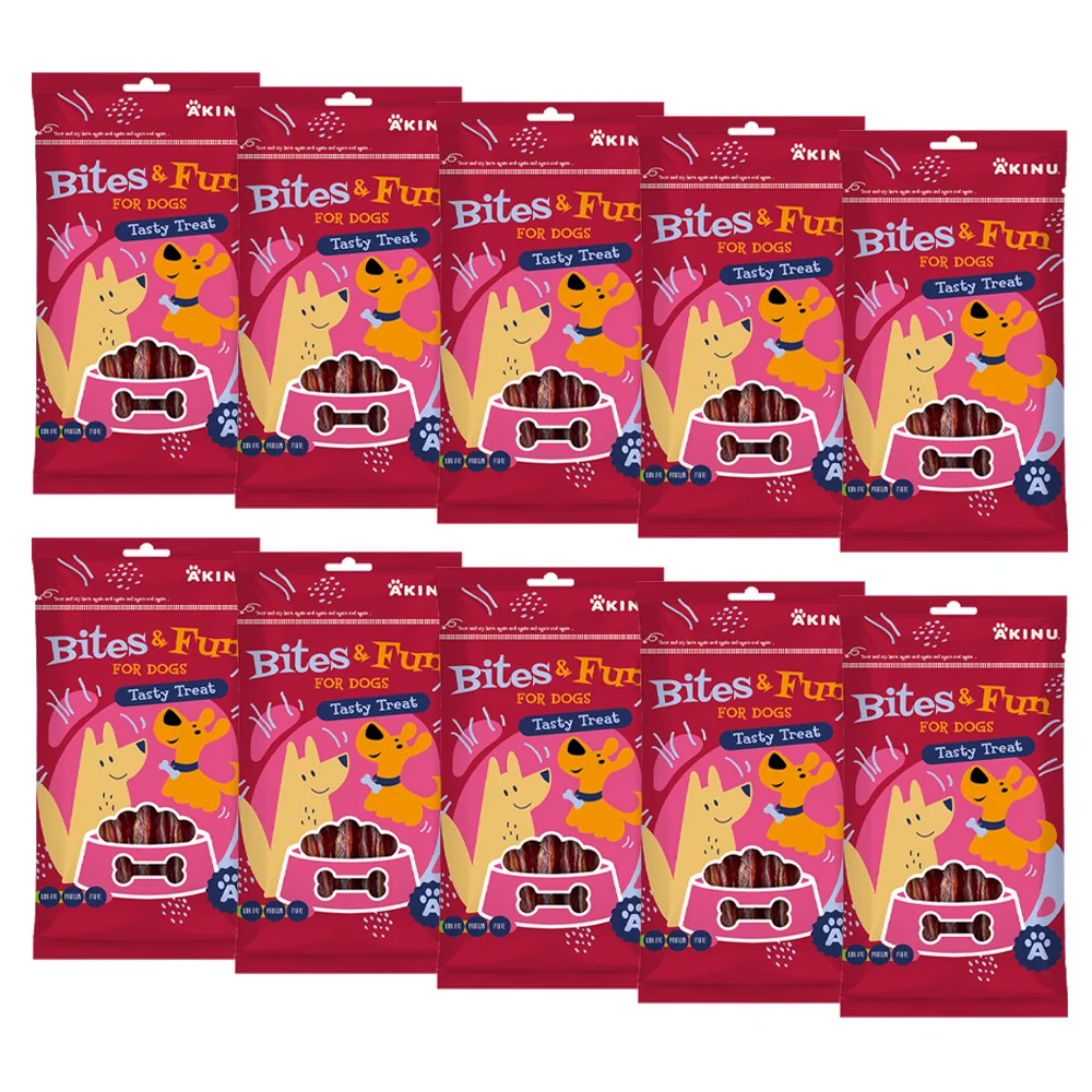Akinu BITES & FUN Kachní prsíčka pamlsek pro psy 10 x 85 g