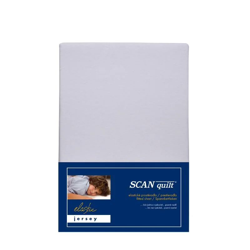 SCANquilt dětské prostěradlo JERSEY ELASTIC LYCRA světle šedá 70 x 140 cm na výšku matrace až 15 cm