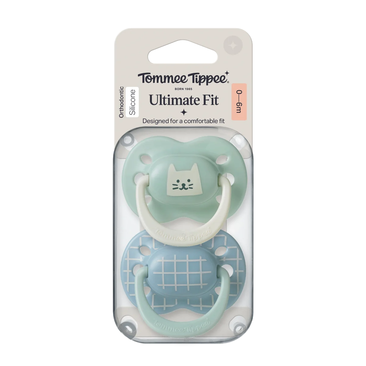 Tommee Tippee Silikonový dudlík Ultimate Fit Deco Boy 0-6m 2 ks více barevných variant