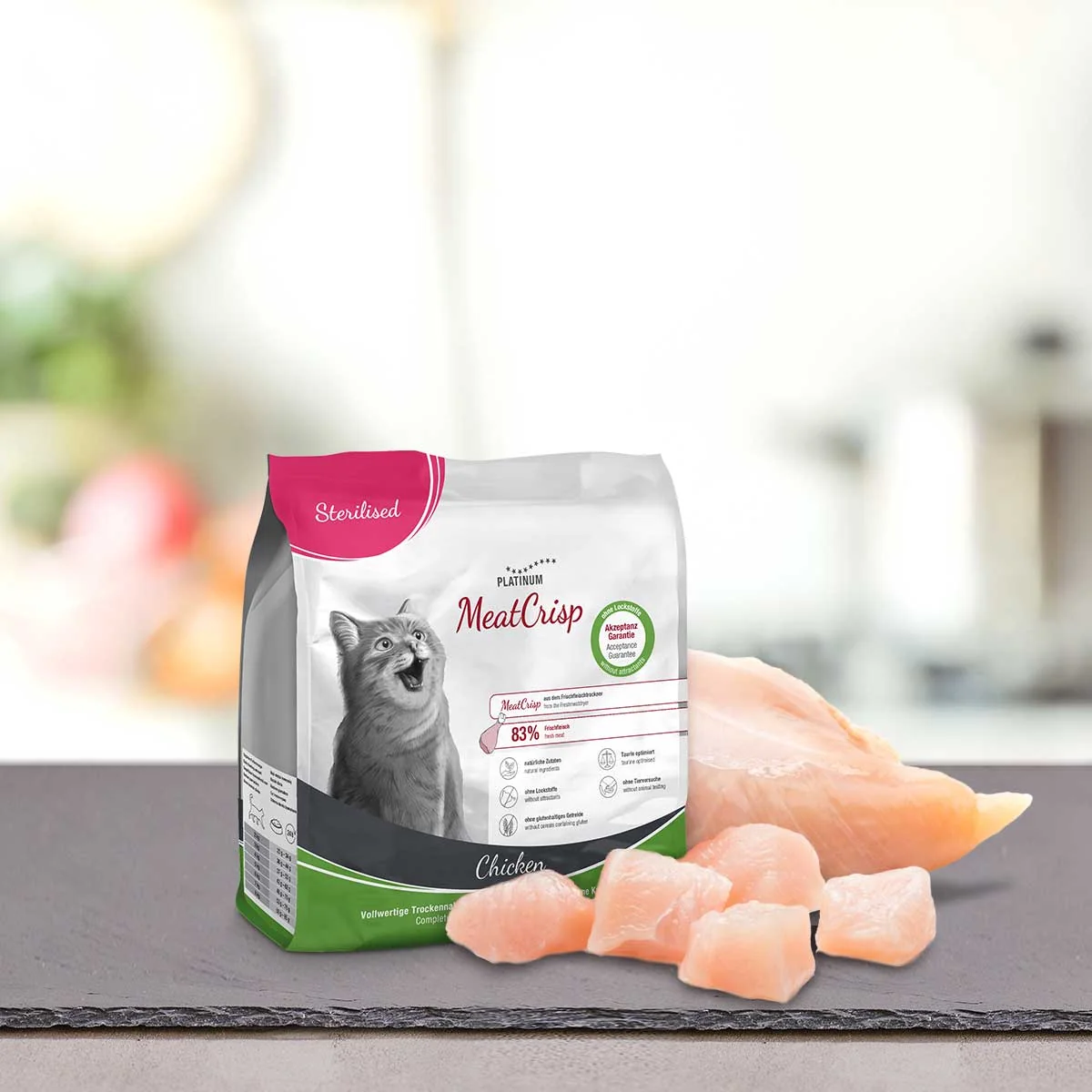 Platinum MeatCrisp Sterilised Chicken - Kuře pro kastrované kočky 400 g