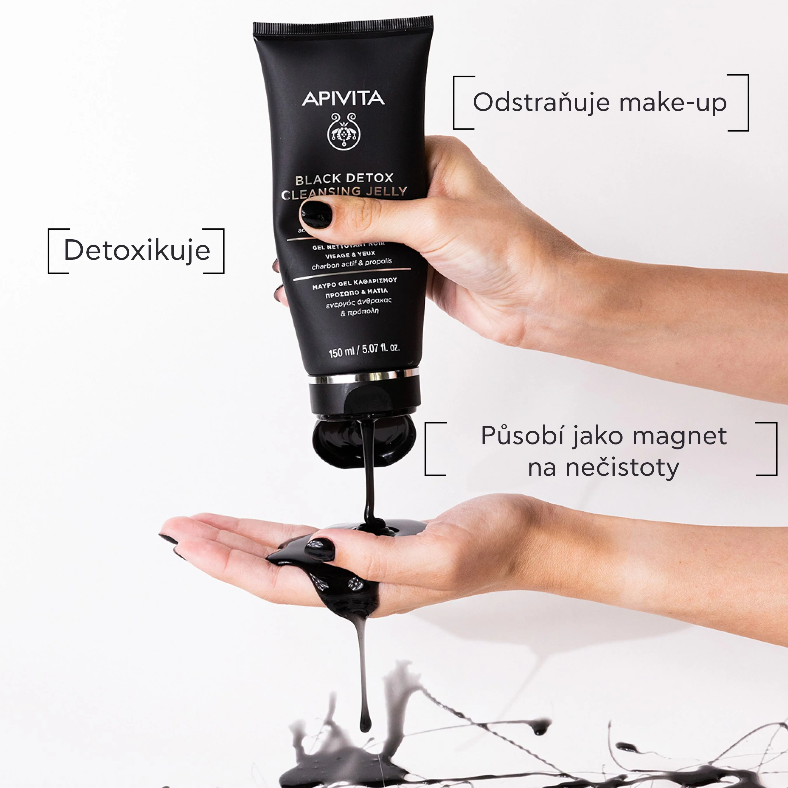 APIVITA Black Detox Cleansing Jelly černý čisticí gel 150 ml