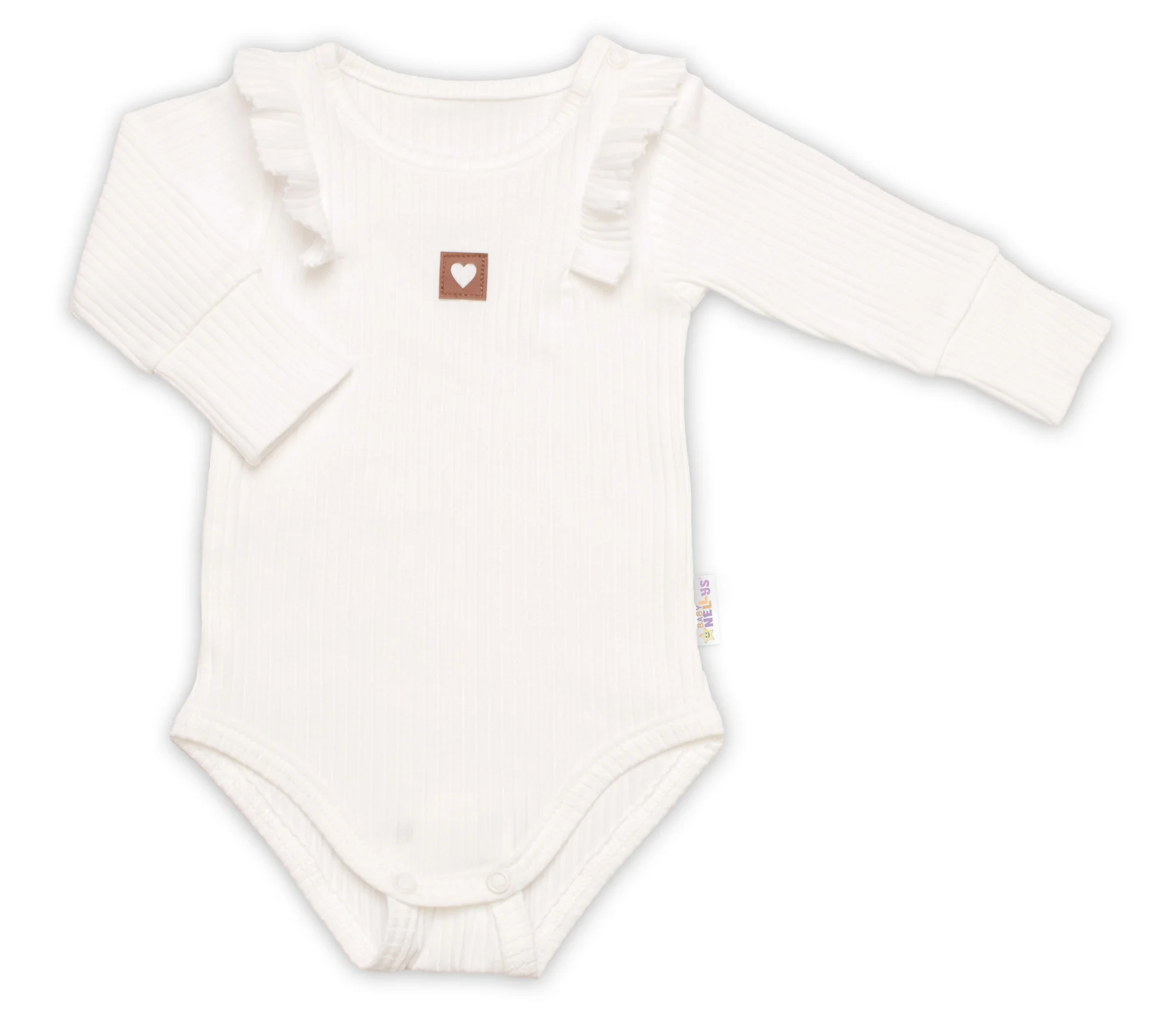 Baby Nellys Žebrovaná rostoucí souprava 3D, Baby Girl - smetanová