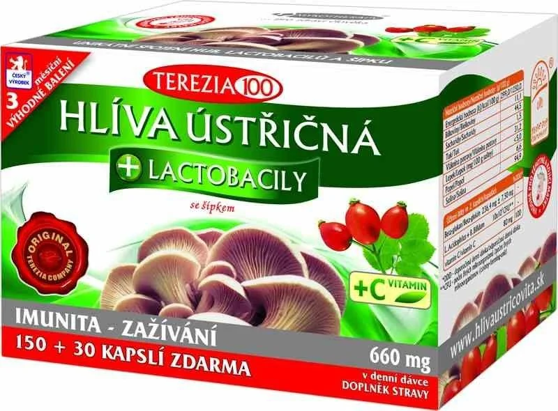 Terezia Hlíva ústřičná + lactobacily + vitamin C 150+30 kapslí