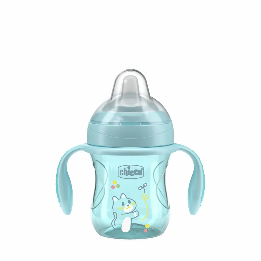 Chicco Hrneček Transition učicí s držadly 4m+ 200 ml teal