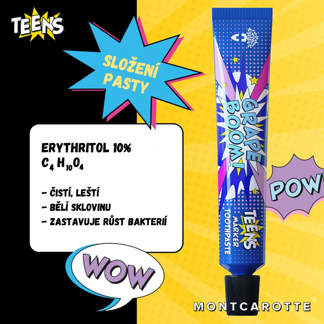 Montcarotte Teens Marker Grape boom zubní pasta 30 ml