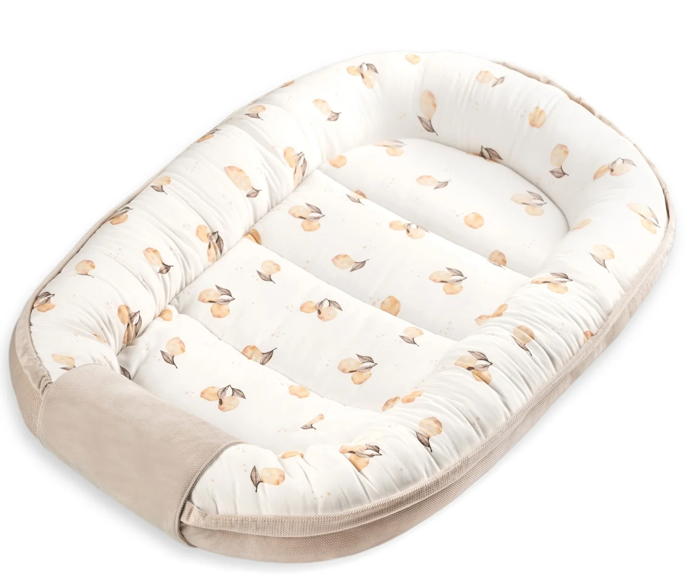 Baby Nellys Hnízdečko pro miminko Premium Lemon, oboustranné - béžové