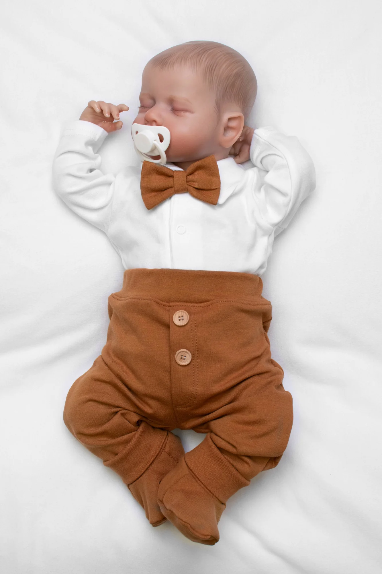Baby Nellys 4D sada pro chlapečky Baby Elegán - karamelová, vel. 68
