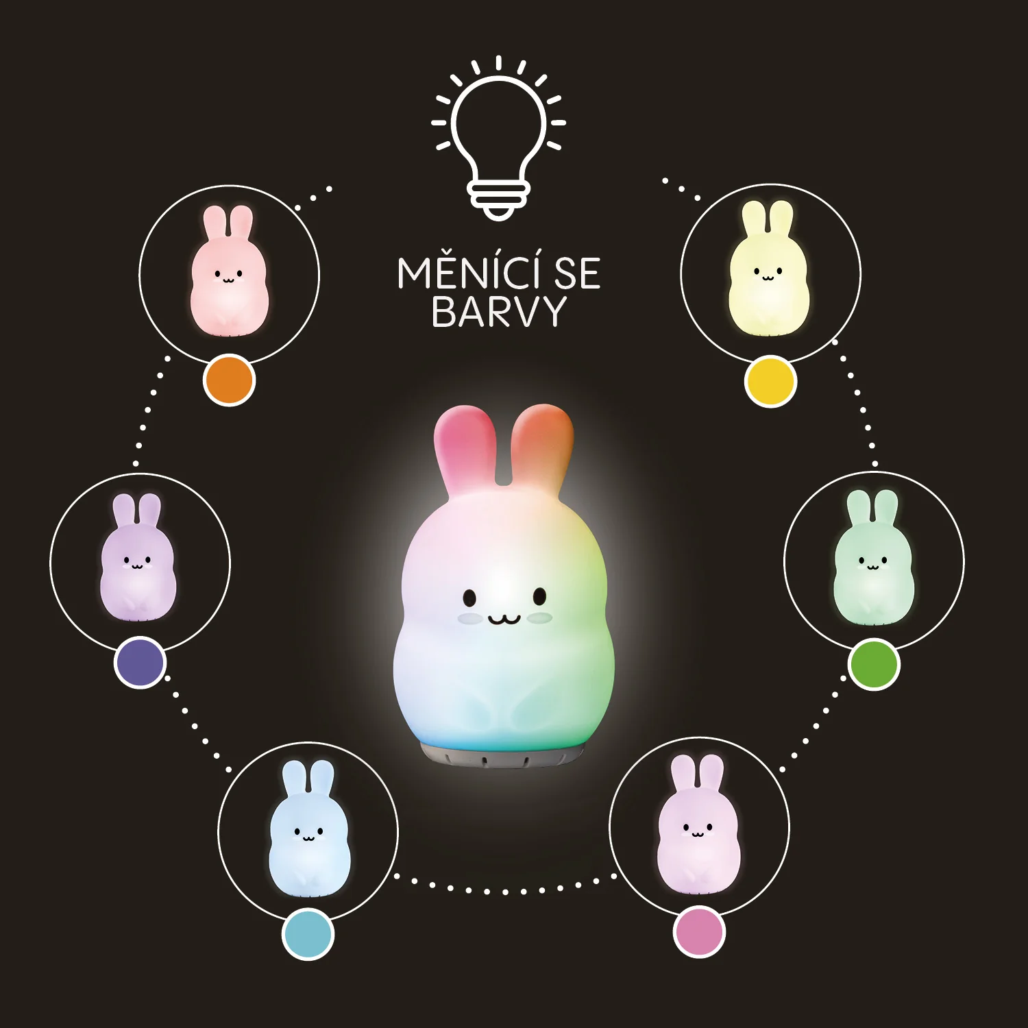 Zopa Silikonová LED noční lampička vel. M, Owl 2