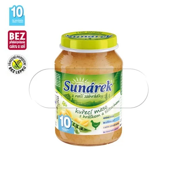 Sunárek masozeleninový příkrm kuřecí maso hrášek těstovina 190g