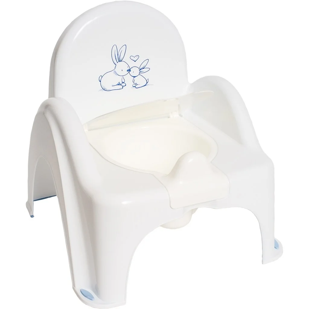 Tega Baby Dětský nočník s melodií a víkem, ergonomický - Zajíček v bílé