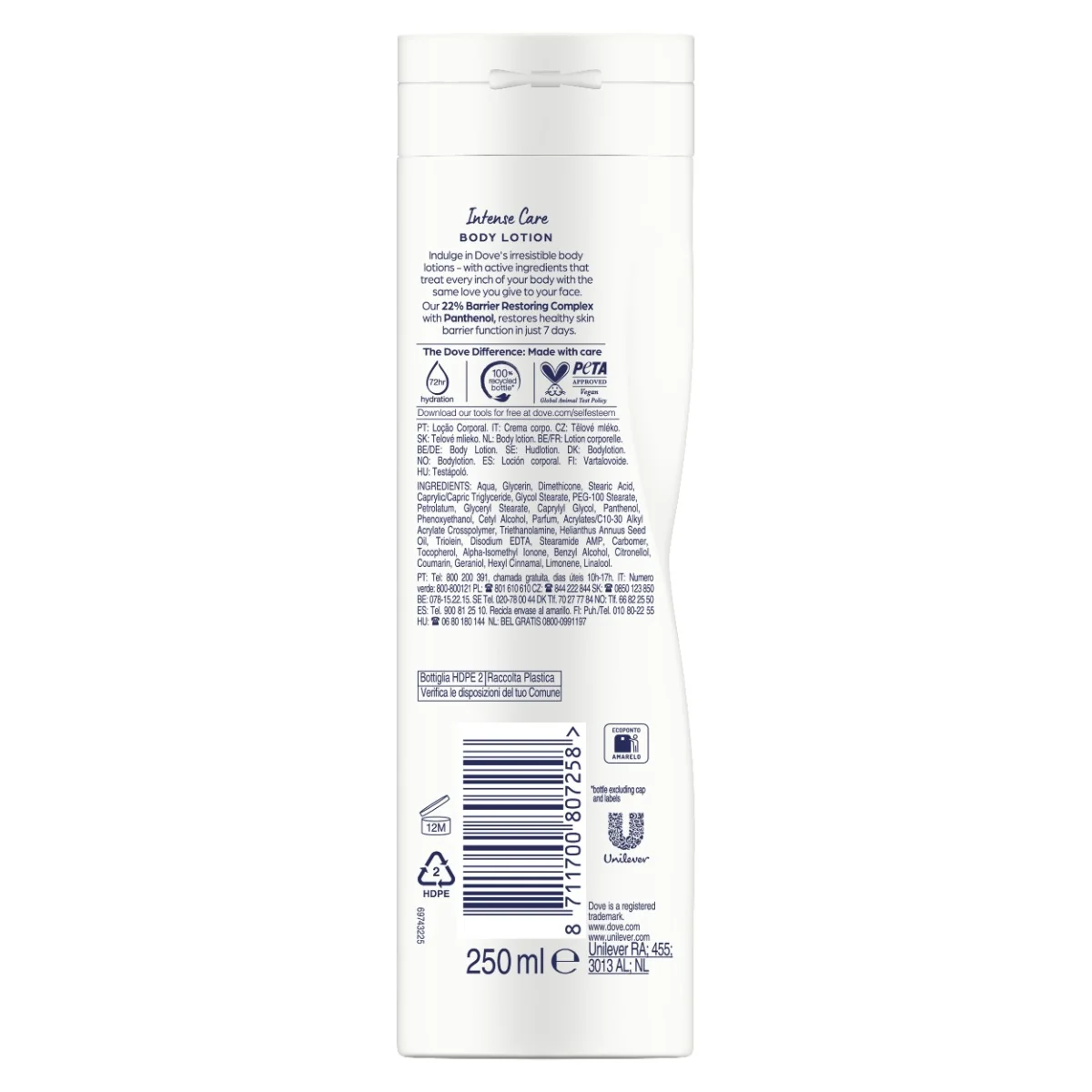 Dove Intense Care tělové mléko na velmi suchou pokožku 250 ml