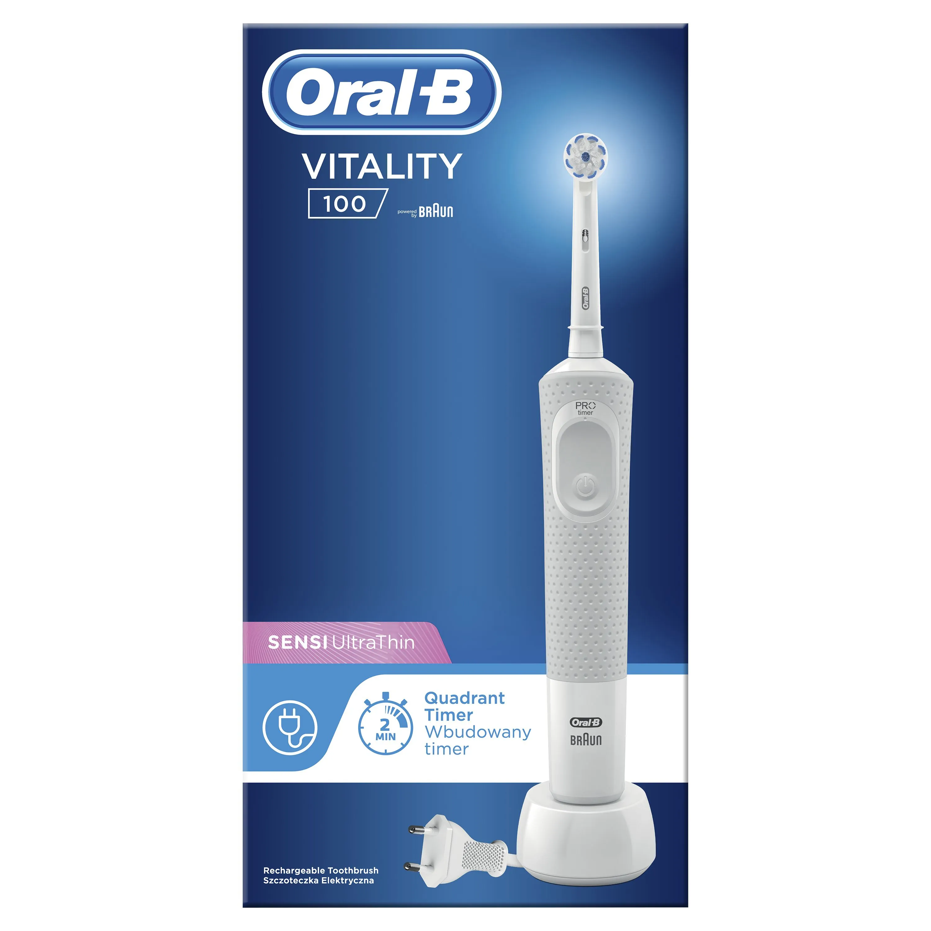 Oral-B Vitality 100 Sensitive White elektrický zubní kartáček