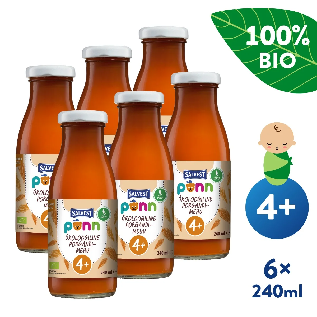 SALVEST Põnn BIO Mrkvová šťáva s dužinou 6x240 ml