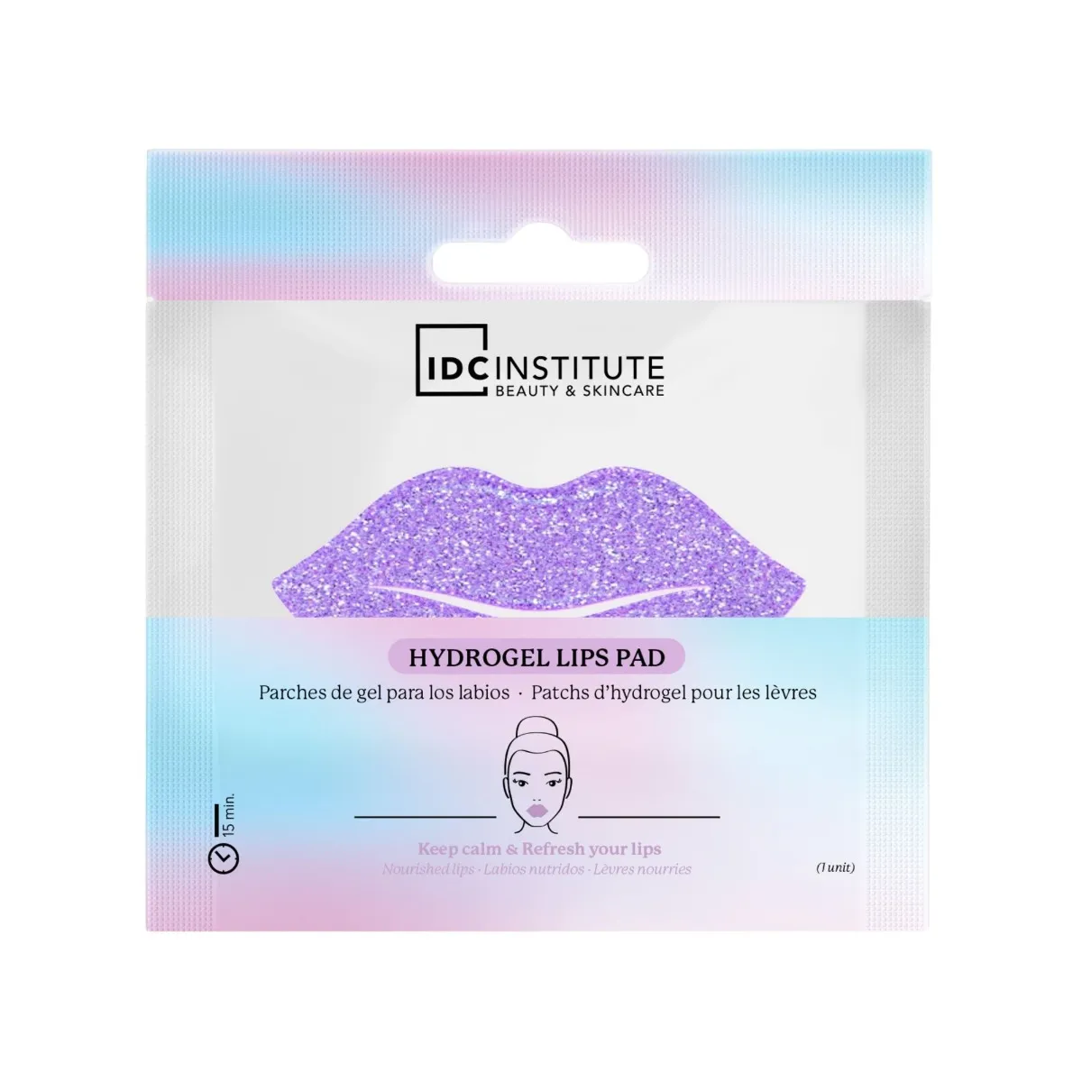 IDC Institute Třpytivá fialová maska na rty 1 ks