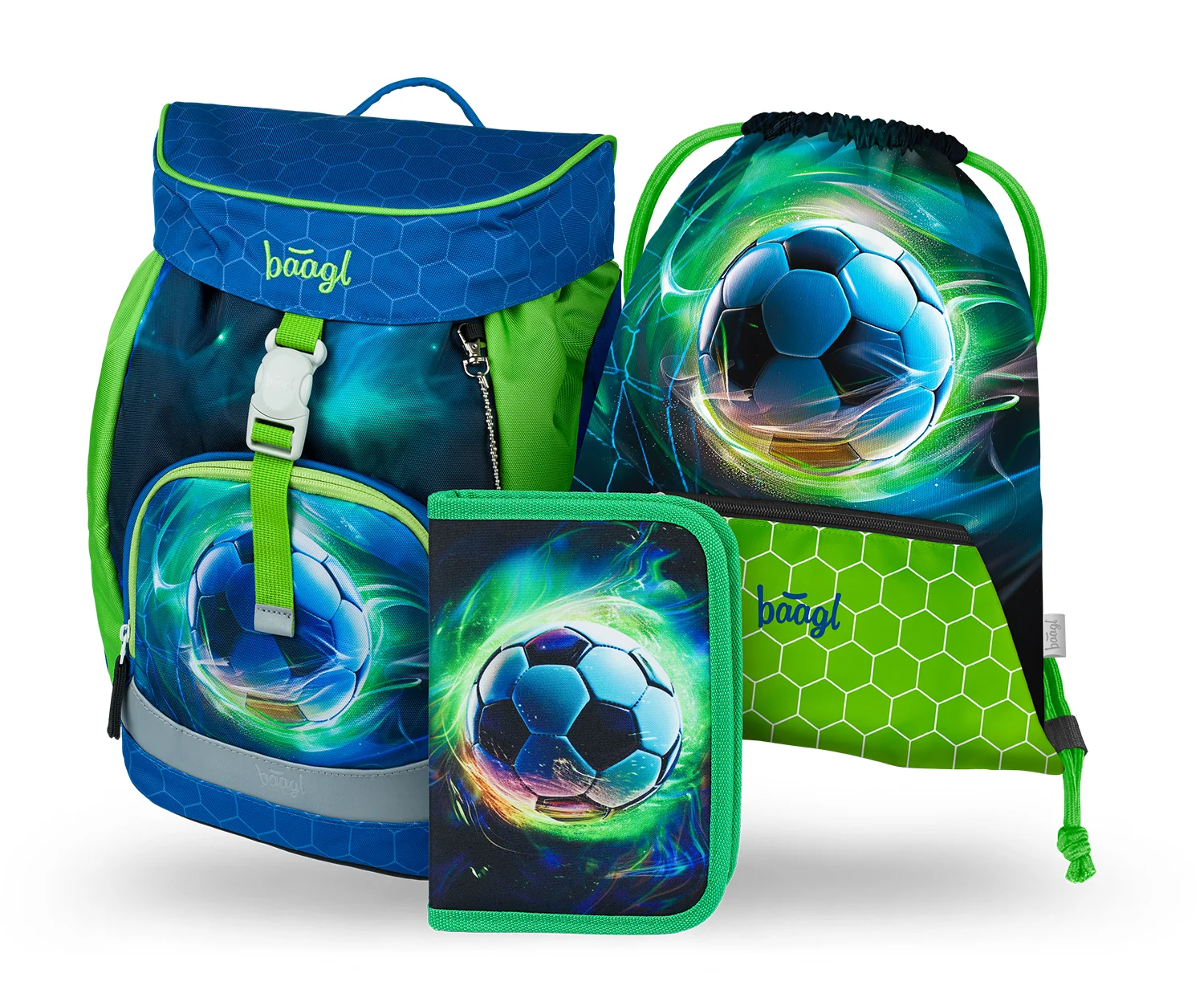 Baagl 3 SET Airy Fotbal Míč: batoh, penál, sáček