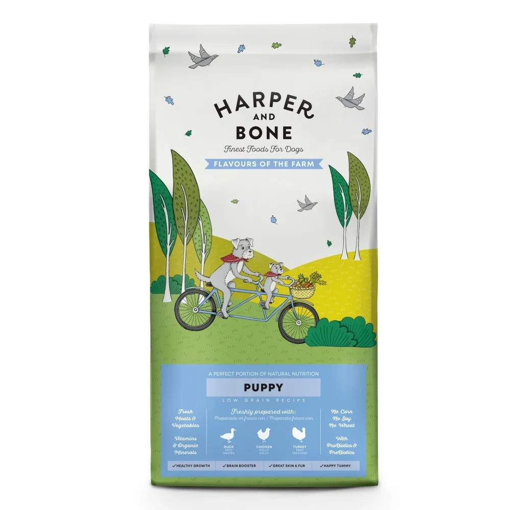 Harper and Bone Dog Puppy příchutě farmy 12 kg