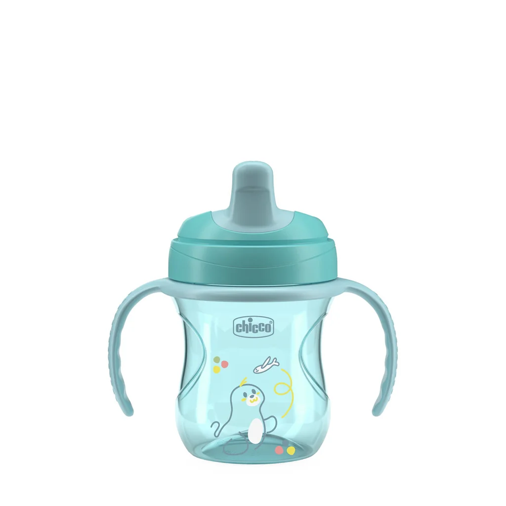 Chicco Hrneček Training s držadly 6m+ 200 ml teal