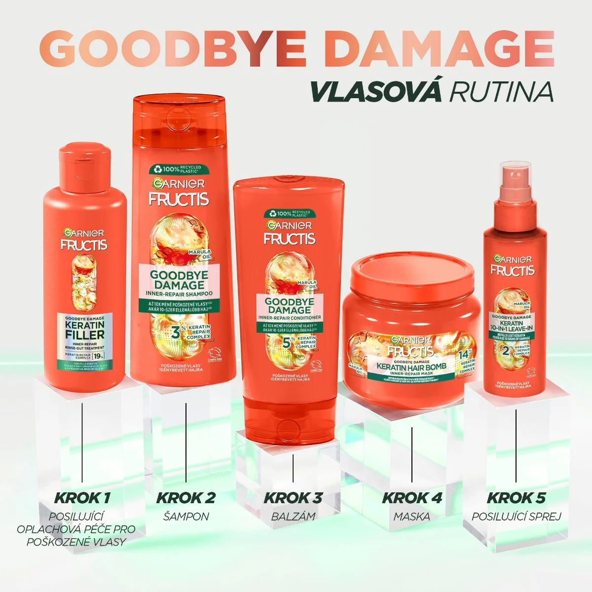 Garnier Fructis Goodbye Damage Keratin Filler posilující oplachová péče 200 ml