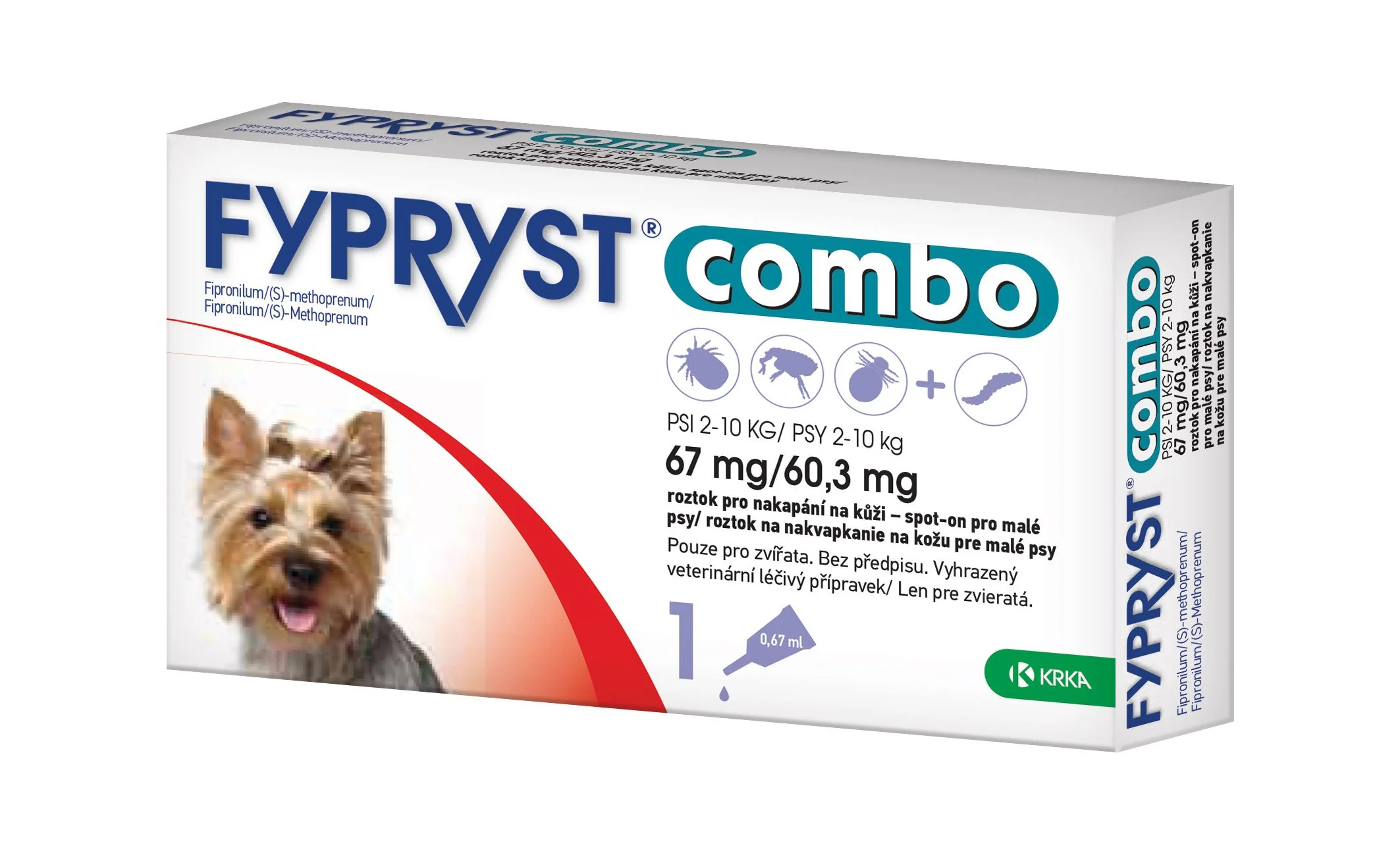 Fypryst Combo spot-on pro malé psy 2–10 kg 67 mg/60,3 mg roztok pro nakapání na kůži 1x0,67 ml