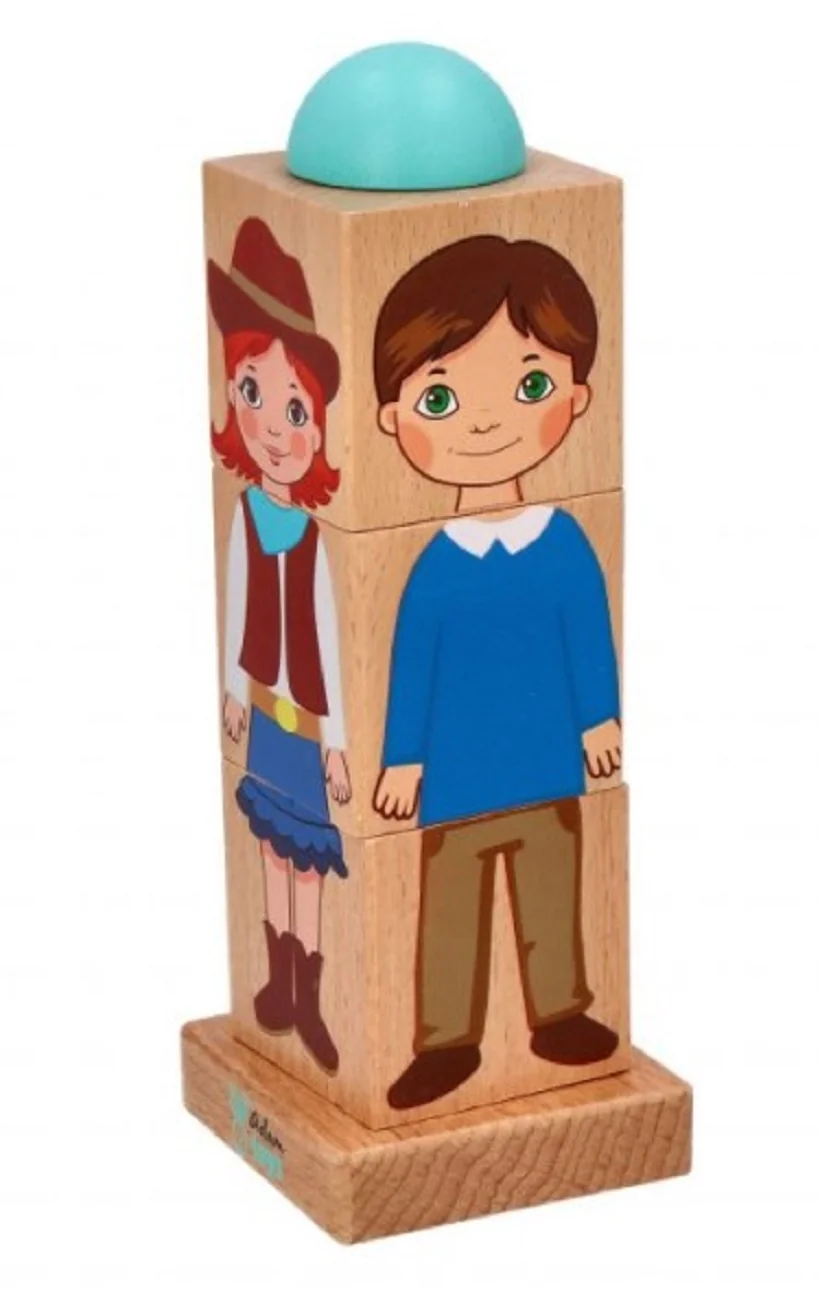 Adam Toys Dřevěná rotační hádanka Děti světa