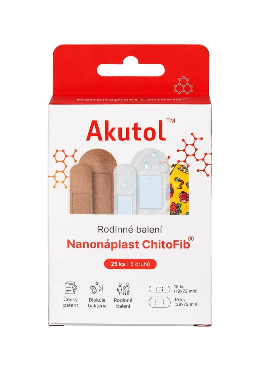 Akutol Nanonáplast ChitoFib® rodinné balení 25 ks