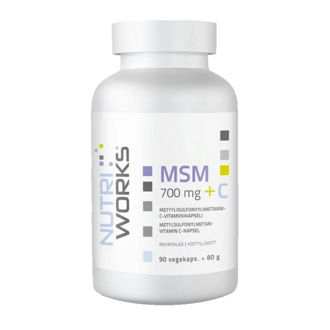 NutriWorks MSM 700mg + C - 90 kapslí