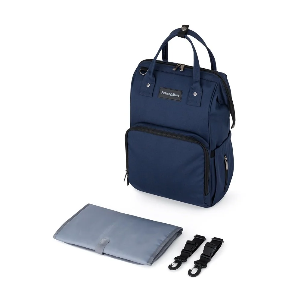 Petite&Mars Batoh přebalovací na kočárek Jackob Dark Blue