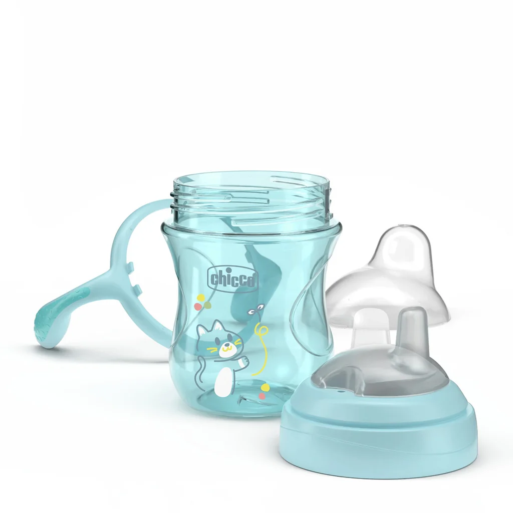 Chicco Hrneček Transition učicí s držadly 4m+ 200 ml teal
